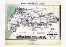 Carte du chemin de fer de Paris à la mer publiée en 1838.