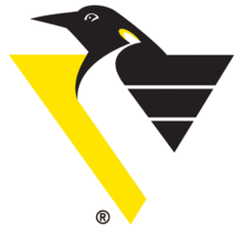Logo stylisé d'un manchot tricolore blanc, noir et jaune.