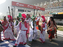 Photo de la parade sur la grille de départ du Grand Prix d'Inde
