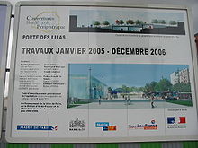 Photo du panneau présentant le projet d'aménagement