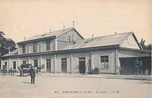 Façade de la gare de Provins vers 1900.