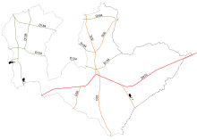 Schéma représentatif du réseau routier du Teilleul
