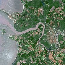 Image satellite de l'embouchure de la Charente et de la ville de Rochefort