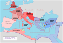 Carte de l'Empire avec les différents diocèses