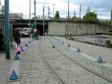 L'extrémité ouest de la ligne en 2008 à la gare de Saint-Denis, avant son prolongement vers Asnières - Gennevilliers.
