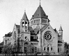 Ancienne synagogue du quai Kléber à Strasbourg, détruite par les nazis en 1940.