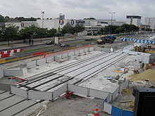 La future station Gare de Gennevilliers, en cours de construction en juillet 2010.