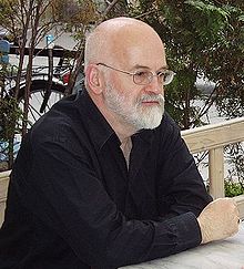 Terry Pratchett. Photo prise en Pologne, le 1er juin 2004