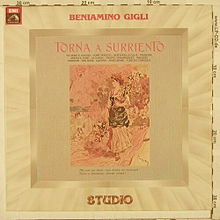 Image dune ancienne pochette de disque Torna a Surriento