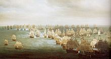 Au large du cap Trafalgar, les flottes à 13 h