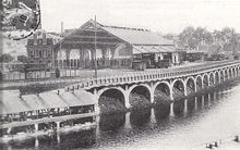 La gare des Halles depuis la rive droite en 1898