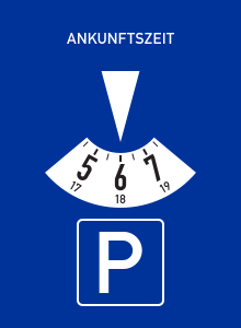 Panneau indiquant une zone à stationnement avec disque en Allemagne