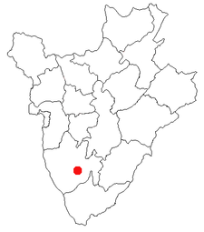 Location of Bururi in Burundi