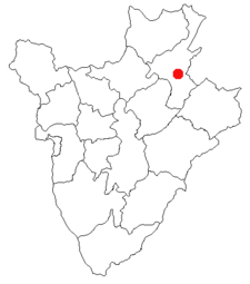 Localisation de Muyinga au Burundi.