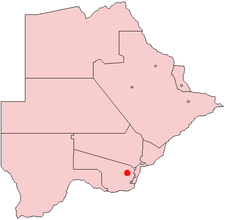 Location of Kanye in Botswana