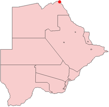 Location of Kasane in Botswana