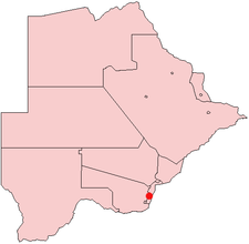 Location of Lobatse in Botswana