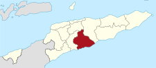 Localisation du district de Manufahi (en rouge) à l'intérieur du Timor oriental