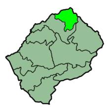 Localisation du district de Butha-Buthe (en vert clair) à l'intérieur du Lesotho