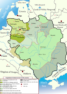 Expansion du grand-duché de Lituanie du XIIIe au XVe siècle