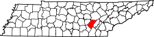 Map of Tennessee highlighting Bledsoe County.svg