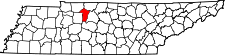Map of Tennessee highlighting Cheatham County.svg