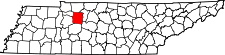 Map of Tennessee highlighting Dickson County.svg