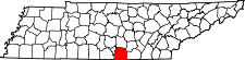Map of Tennessee highlighting Franklin County.svg
