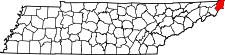 Map of Tennessee highlighting Johnson County.svg