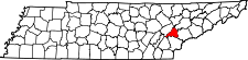 Map of Tennessee highlighting Loudon County.svg