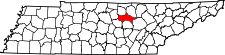 Map of Tennessee highlighting Putnam County.svg