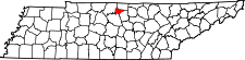Map of Tennessee highlighting Trousdale County.svg