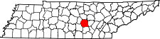 Map of Tennessee highlighting Warren County.svg
