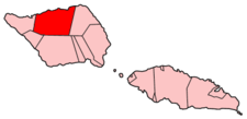 Localisation du district de Gaga'ifomauga (en rouge) à l'intérieur des Samoa