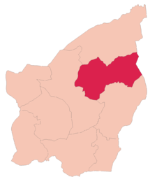 Carte de Domagnano (en rouge) à l'intérieur de Saint-Marin