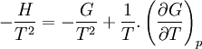 -\frac{H}{T^2}=-\frac{G}{T^2}+\frac{1}{T}.\left(\frac{\partial G}{\partial T}\right)_p