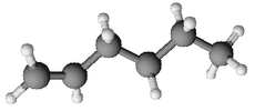 Structures 2D et 3D de l'hex-1-ène