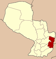 Localisation du département de l'Alto Paraná sur la carte du Paraguay