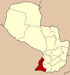 Localisation du département de Ñeembucú sur la carte du Paraguay