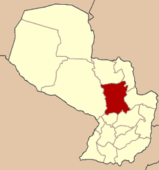 Localisation du département de San Pedro sur la carte du Paraguay
