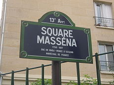Paris 13e - square Masséna - plaque.JPG