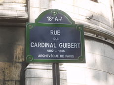 Paris 18e - Rue du Cardinal-Guibert - plaque de rue 2.jpg