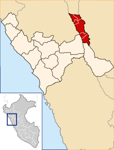 Carte de la Région avec la province de Bolívar mise en évidence