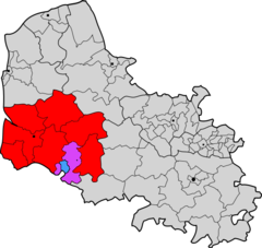 Carte administrative de la commune de Mouriez dans le canton de Hesdin, dans l'arrondissement de Montreuil, dans le département du Pas-de-Calais