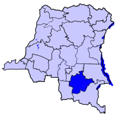Localisation du district du Haut-Lomami