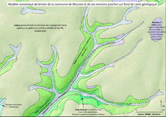 Carte géologique de la commune de Mouriez et de ses environs proches