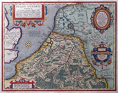Carte de la Gaule Belgique par Abraham Ortelius réalisée en 1594.