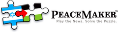 Le logo de PeaceMaker est constitué de deux pièces de puzzle emboîtées, l’une aux couleurs d’Israël et l’autre à celles de l’Autorité Palestinienne. Le logo a pour sous-titre Play the news, Solve the puzzle.