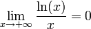 \lim_{x \to +\infty} \frac{\ln(x)}{x} = 0