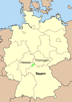 Carte de localisation de la Rhön.